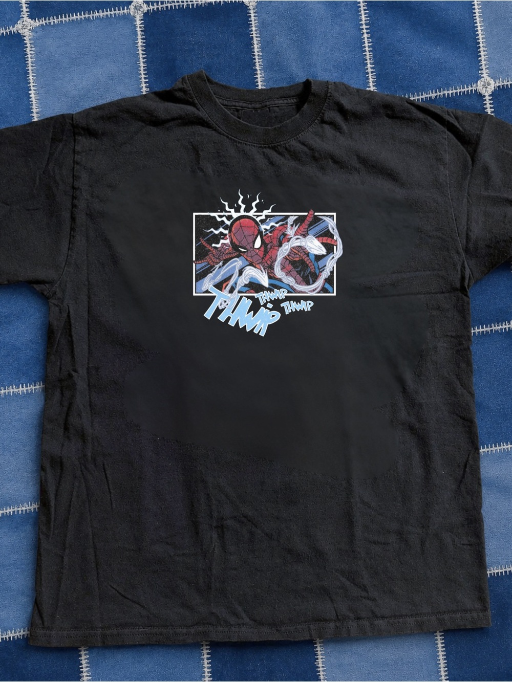 Gildan Black Spider-Man Comic Panel Graphic Tee